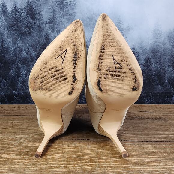 Nine West Beige Flow Leather Cowboy Stiletto Heeled Ankle Boots | Women's 8.5M - Picture 10 of 13